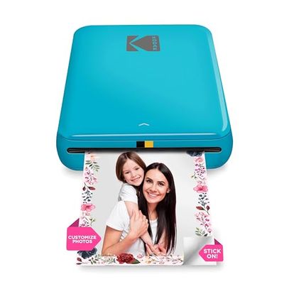 KODAK Step Impresora de fotos instantánea para smartphone - Mini portátil inalámbrica en color - Fotos adhesivas Zink 2x3” - Bluetooth compatible con iOS y Android - App de edición divertida - Azul