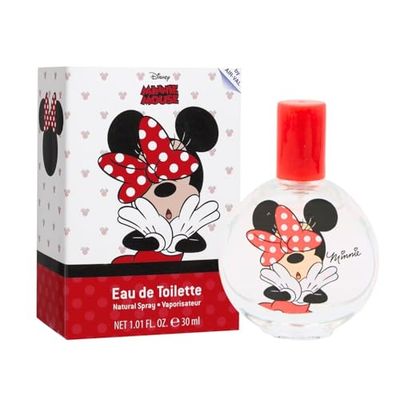 Parfum Minnie Mouse pour enfant : eau de toilette dans un joli flacon en verre au design typique, parfum floral (30 ml)