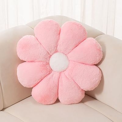 AONELAS FIONOUT Pink Throw Pillows,Flower Pillow,Pink Decorative Throw Pillows,Light Pink Throw Pillows,Floor Pillows Floor Cushions for Reading and Room Dector(45CM/17.7inch Pink)