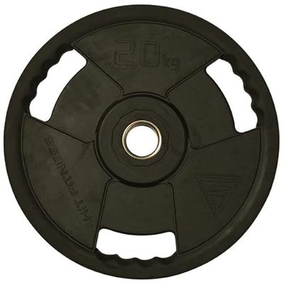 Hit Fitness Unisex vuxen gummi radial olympisk viktskivor | 20 kg, svart, 45 cm diameter