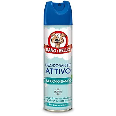 Sano e bello Deodorante per Cane Attivo al Muschio Bianco ml. 250, Multicolore, Unica