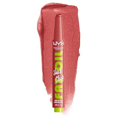 NYX Professional Makeup Fat Oil Slick Click, Bálsamo Labial Brillante Hidratante, Para unos Labios Heavys, 12h de Hidratación, Con Aceites de Aguacate, Frambuesa y Mora, Tono: No Filter Needed, 2 g