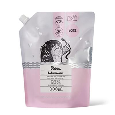 YOPE Gel doccia naturale rosa e incenso complemento 800 ml
