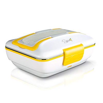 Spice - Lancheira elétrica modelo "amarelo nox" com bandeja removível de aço inoxidável portátil, recipiente térmico Vaschetta estraibile acciao Inox 0,9 L