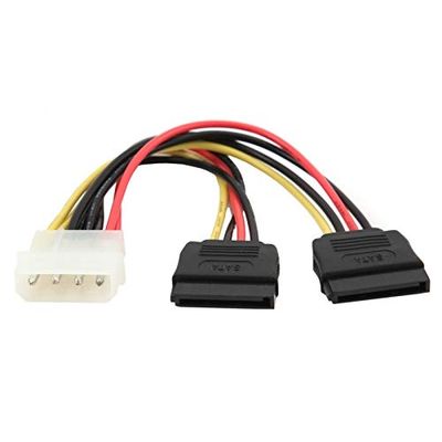 Cable SATA de Alimentación 15 cm, con Conector XHD2, Ideal para conectar Discos Duros y Unidades ópticas en computadoras.