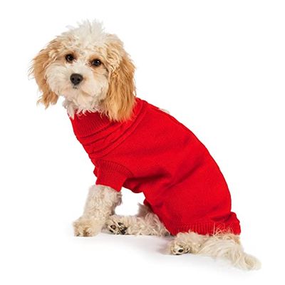 Ancol Red Cable Knit Dog Jumper Small (30Cm Length)