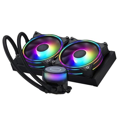 Cooler Master MasterLiquid ML240 Illusion CPU Liquid Cooler - AIO Water Cooling System, 3rd Gen Pump, 2 x 120mm ARGB Halo Fans, 240mm Radiator, ARGB Controller Included - AMD and Intel Compatible