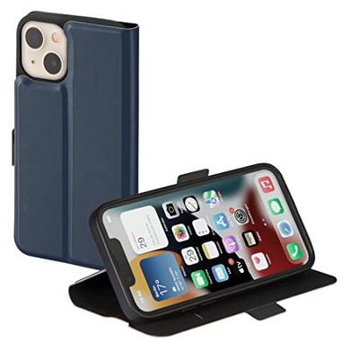 Hama Mobilfodral för Apple iPhone 14 (skyddsfodral med kortfack, vikbart iPhone 14 fodral med magnetlås och stativfunktion) mörkblå