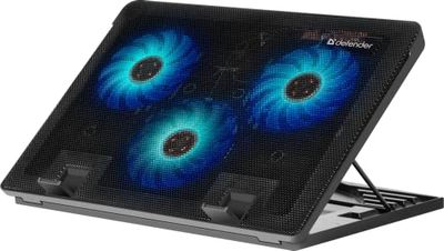 DEFENDER® NS-501 laptopstativ för 12,3 tums bärbara datorer, 17 tum, 3 starka tysta fläktar med LED-belysning, 2 USB-portar höjdjusterbart laptopstativ (NS-501)