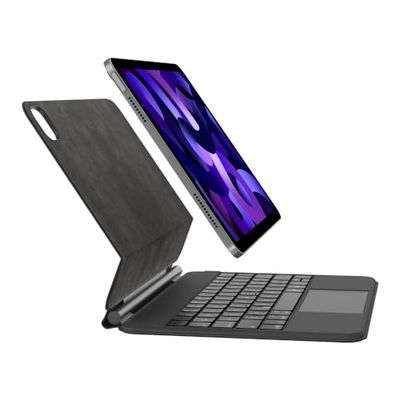 Belkin Pro Bluetooth-toetsenbord met hoes en magnetische standaard, iPad-toetsenbord, multi-gesture bediening, bevestiging van de Apple Pencil, QWERTZ, multimediatoetsen voor iPad Air M2 11"/10,9"/Pro