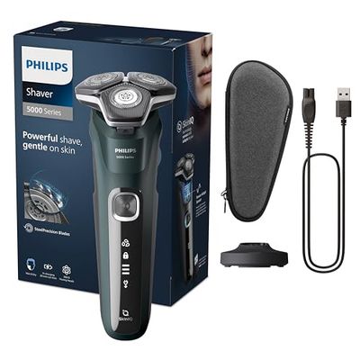 Philips Shaver Series 5000 - Wet & Dry Electric Mens Shaver with Charging Stand and Travel Case (Model S5884/35)