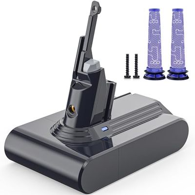 Morpilot Batterie pour Dyson V7 SV11 Motorhead Animal Pro Trigger+ Fluffy Matress Plus Aspirateur et 2 Filtres, 21.6V 4600mAh Li-ION