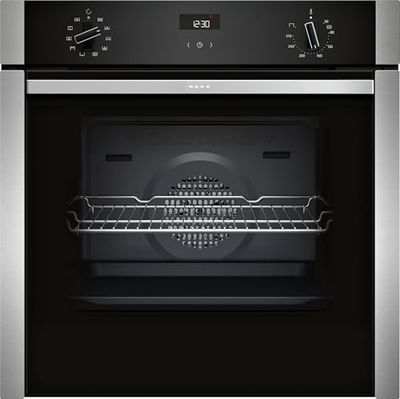 NEFF, N50, B3ACE4AN3B, 60cm Built-in Single Oven features Hide®, Eco Clean with Easy Clean, CircoTherm, Energy Efficiency Class A+ and LCD-Display in Stainless steel