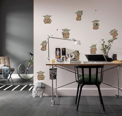 Komar Sticker mural Star Wars The Mandalorian Grogu The Cutest - Dimensions : 50 x 70 cm - Décoration murale pour chambre d'enfant - Marron et vert