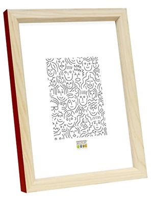 Deknudt Fotolijst gemaakt van natuurlijk hout, met rode zijde, beeldformaat 20 x 30 cm