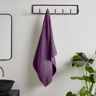 Catherine Lansfield Serviette de Bain en Coton à séchage Rapide Prune 70 x 120 cm