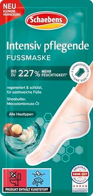 Schaebens Maschera nutriente intensiva (2 calzini per 1 applicazione) rigenera e protegge con burro di karitè, olio di macadamaina per tutti i tipi di pelle