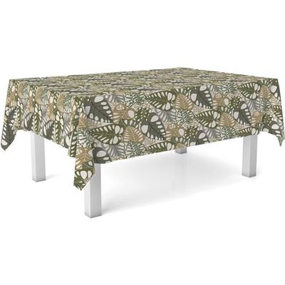 ECOMMERC3 Nappe en Toile cirée Ronde Taille 140 cm, résistante et Facile à Nettoyer pour Votre Table. Nappe en Toile cirée Anti-Taches et imperméable, Vert