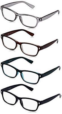 The Reading Glasses Company Marrone Blu Scuro Acquamarina Grigio Lettori Valore 4 Pacco Uomo Donna Rrrr77-23Q7 +1,00 - 88 Gr