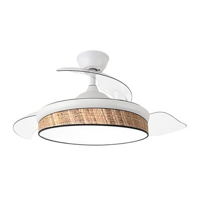 Eden pulse ventilator, wit, donker riet, 91D, 3 uitklapbare vleugels, 72 W, afstandsbediening, timer, 37/52 x 40/91 cm