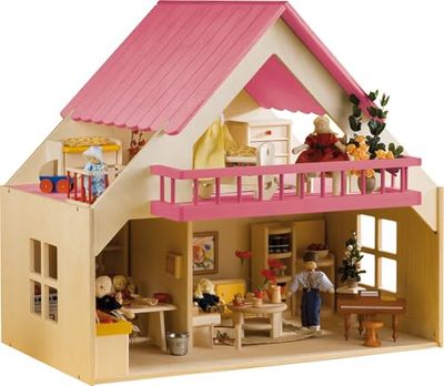 Rülke Holzspielzeug 23194 - Casa con Balcone, Colore: Rosa