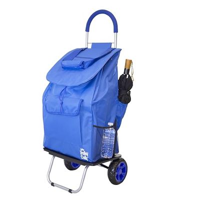 dbest products Shopping Grocery Foldable Cart, Polyester, Blue, Bigger