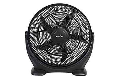 Vloerventilator, model Toledano, kleur zwart, met 5 schepjes, afmetingen 58,5 x 25,5 x 59,5, 3 snelheden