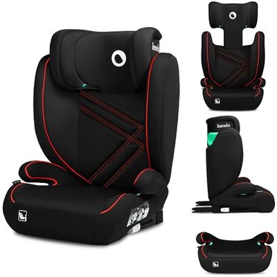 Lionelo Hugo i-Size Bilbarnstol 100–150 cm – ISOFIX & Bältesmontering, 8-Positions Nackstöd, Memory Foam, Avtagbar Klädsel