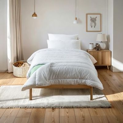Bleu Câlin Couette 1 st Lit Évolutif Lavable à 95°, Blanc, 140 x (150 + 50) cm, KBOBEVOL
