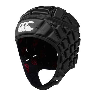 Canterbury Headguard, Caschetto Raze Unisex, Nero/Rosso, M