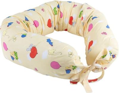 Poupy Cuscino neonatale bebé in poliestere, con forma anatomica e avvolgente, antisoffoco e anallergico (Giallo)