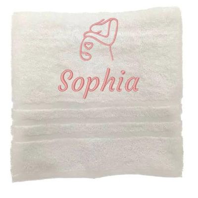 Asciugamano personalizzato con nome splendidamente ricamato Asciugamano da bagno Asciugamano in cotone 100% Asciugamano da bagno con nome (140 x 70 cm, Incinta)