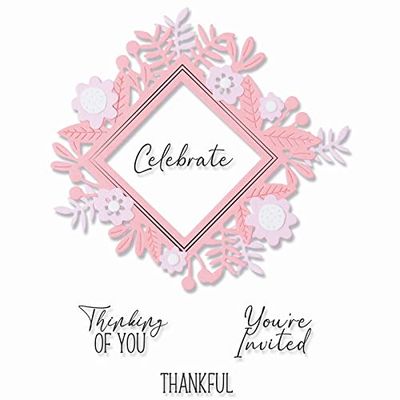 Framelits Die Set 4PK w/5PK Postzegels Floral Celebration door Olivia Rose