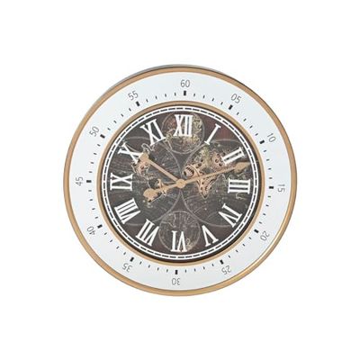 Home ESPRIT Wall Clock Brown Golden Glass Iron 59 x 8.5 x 59 cm