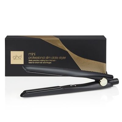 ghd Mini - Slim Plate Hair Straighteners - Black, 40% Slimmer Plates for Precision Styling from The Root, Designed for Short Hair, Fringes and Bobs, 50% More Shine