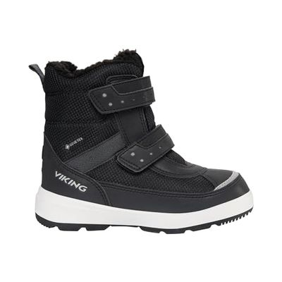 Viking Spelen Reflex Warm GTX 2V sneeuwlaars, reflecterend/zwart, 3 UK Kind, Reflecterend zwart, 3 UK Child Wide