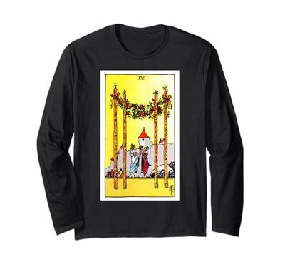 Quattro di bacchette vintage Tarocchi - Rider Waite Deck Maglia a Manica