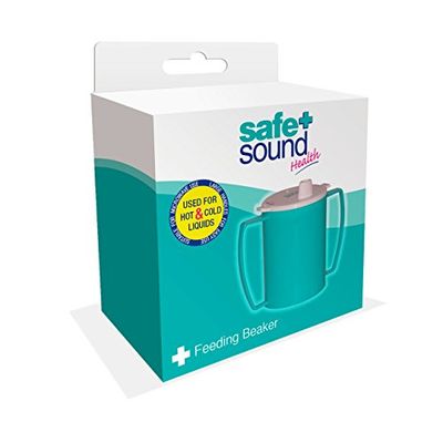 Safe + Sound Adult Care Feeding Beaker for Hot and Cold Drinks, White