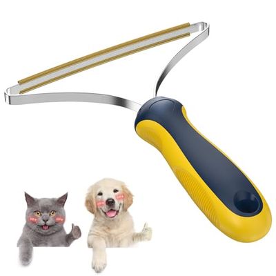 Alyvisun Lint Shaver, [Rubber Handle & Gentle Tooth] Carpet Lint Remover Scraper Tool, Portable Fuzz Shaver for Pet Hair Remover, Handheld Small Carpet Rake Brush