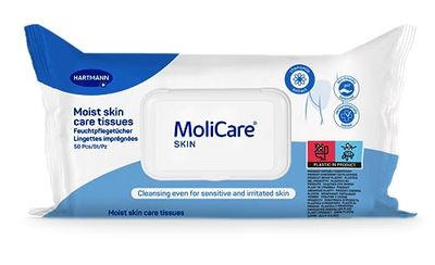 MoliCare Skin - Salviette impregnate per ogni occasione, arricchita con camomilla, pH neutro alla pelle, confezione da 50 unità