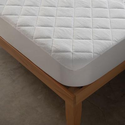 Sancarlos - Ochraniacz materaca, wyściełany, bawełna zwijana, wodoodporny i cichy, kolor biały, łóżko 105 cm