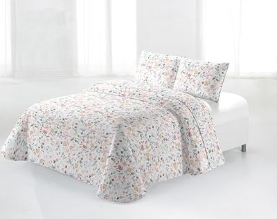Miracle Home. Colcha Bouti 100% Microfibra cepillada, Ligera y traspirable Datia Ultras. 250 x 265 cm. Cama 150