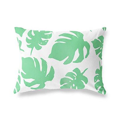 BonaMaison dekorativt kuddöverdrag, bensin grön-vit prydnadskuddöverdrag, heminredning örngott för vardagsrum, soffa, sovrum, storlek: 45 x 60 cm - designad och tillverkad i Turkiet
