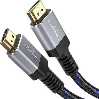 KabelDirekt – Cable HDMI 4K, cubierta de nylon irrompible – 7,5m (4K@60Hz para una espectacular experiencia Ultra HD – High Speed HDMI con Ethernet, PS5/XBO/Switch/Gaming)