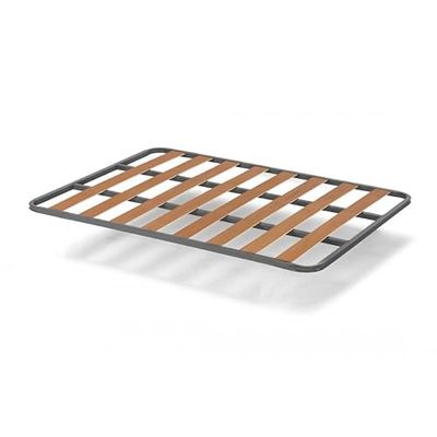 HOGAR24 ES | Rete Basic | doghe in legno di pioppo, struttura in tubo di acciaio, 30 x 30 mm, gambe non incluse, dimensioni: 150 x 180 cm