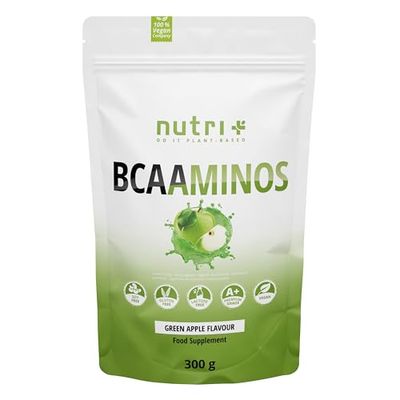 BCAA in Polvere alla Mela Verde vegan - Complesso di Aminoacidi altamente dosato - Bcaa in Miscela istantanea - Integratore di Aminoacidi - 300g