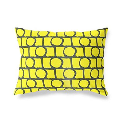 BonaMaison dekorativt kuddöverdrag, neongul blomma prydnadskuddöverdrag, hem dekorativa örngott för vardagsrum, soffa, sovrum, storlek: 45 x 60 cm - Designad och tillverkad i Turkiet