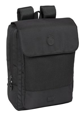 Real Madrid Premium - Sac à dos pour ordinateur portable 13,3" et USB avec rabat, idéal pour les jeunes de différents âges, confortable et polyvalent, qualité et résistance, 29 x 12 x 39 cm, couleur