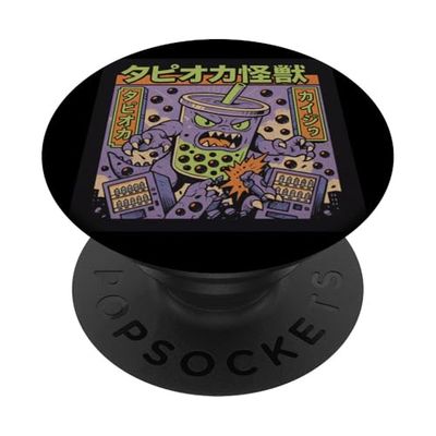 Anime Kawaii Kaiju Boba Monster Bubble Tea PopSockets PopGrip Adhesivo