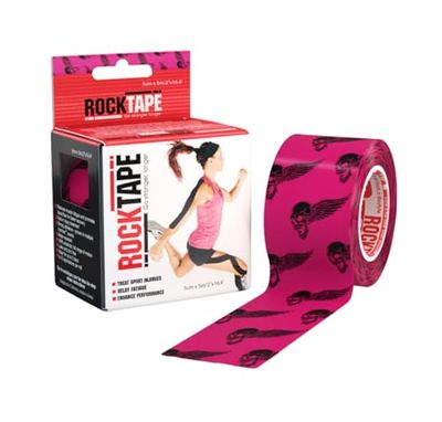 Rocktape Kinesiologie Tape voor Atleten, Roze Schedel, 2" x 16.4'